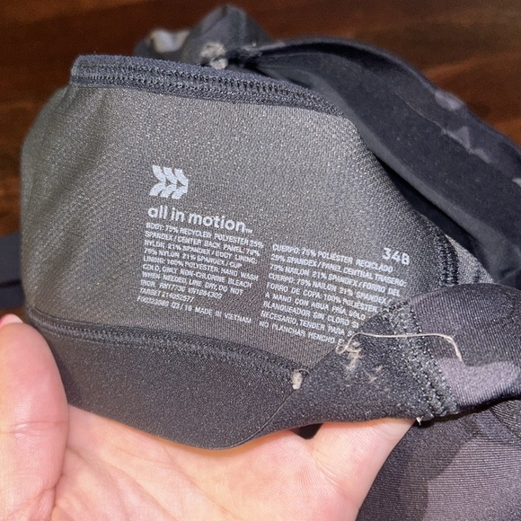 All In Motion Camouflage Padded Zip Front Sports Bra - Picture 5 of 5